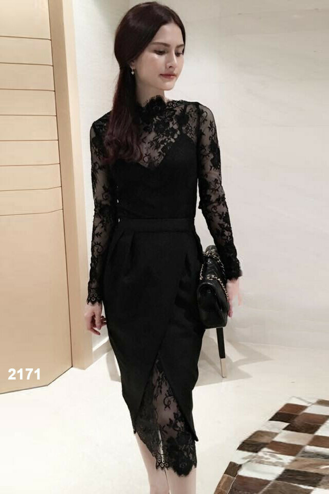 Váy ren dự tiệc màu đen hàng thiết kế | Shopee Việt Nam