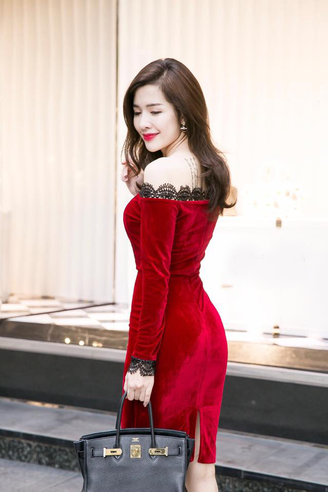 Đầm váy đuôi cá nữ cao cấp đầm ren dáng ôm dự tiệc rớt vai tay ngắn màu đen  và màu đỏ | Shopee Việt Nam