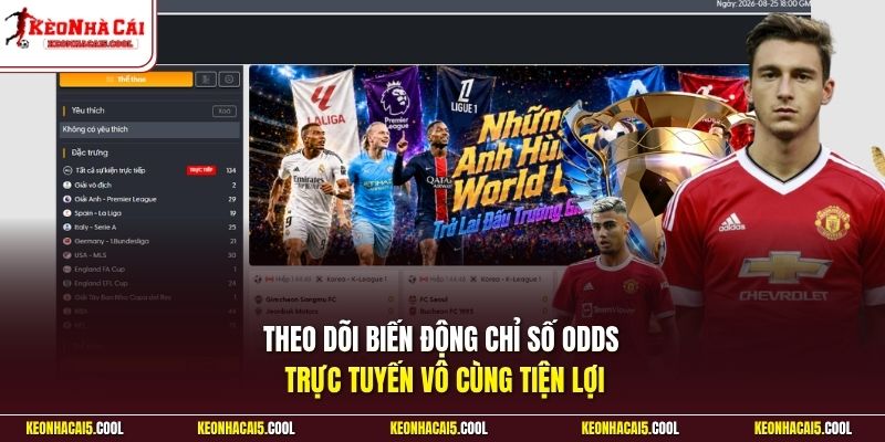 Theo dõi biến động chỉ số Odds trực tuyến vô cùng tiện lợi
